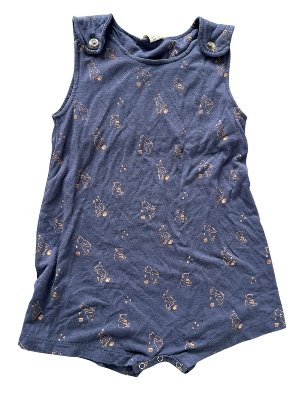 Kate Quinn Disney Winnie the Pooh Bamboo Viscose Bubble Romper Blue 18-24M